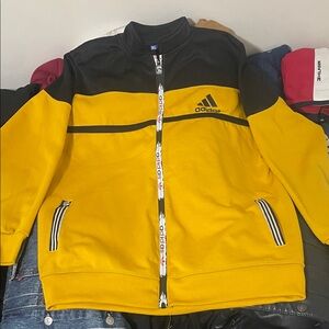 Adidas Black and Yellow Zip-Up Jacket